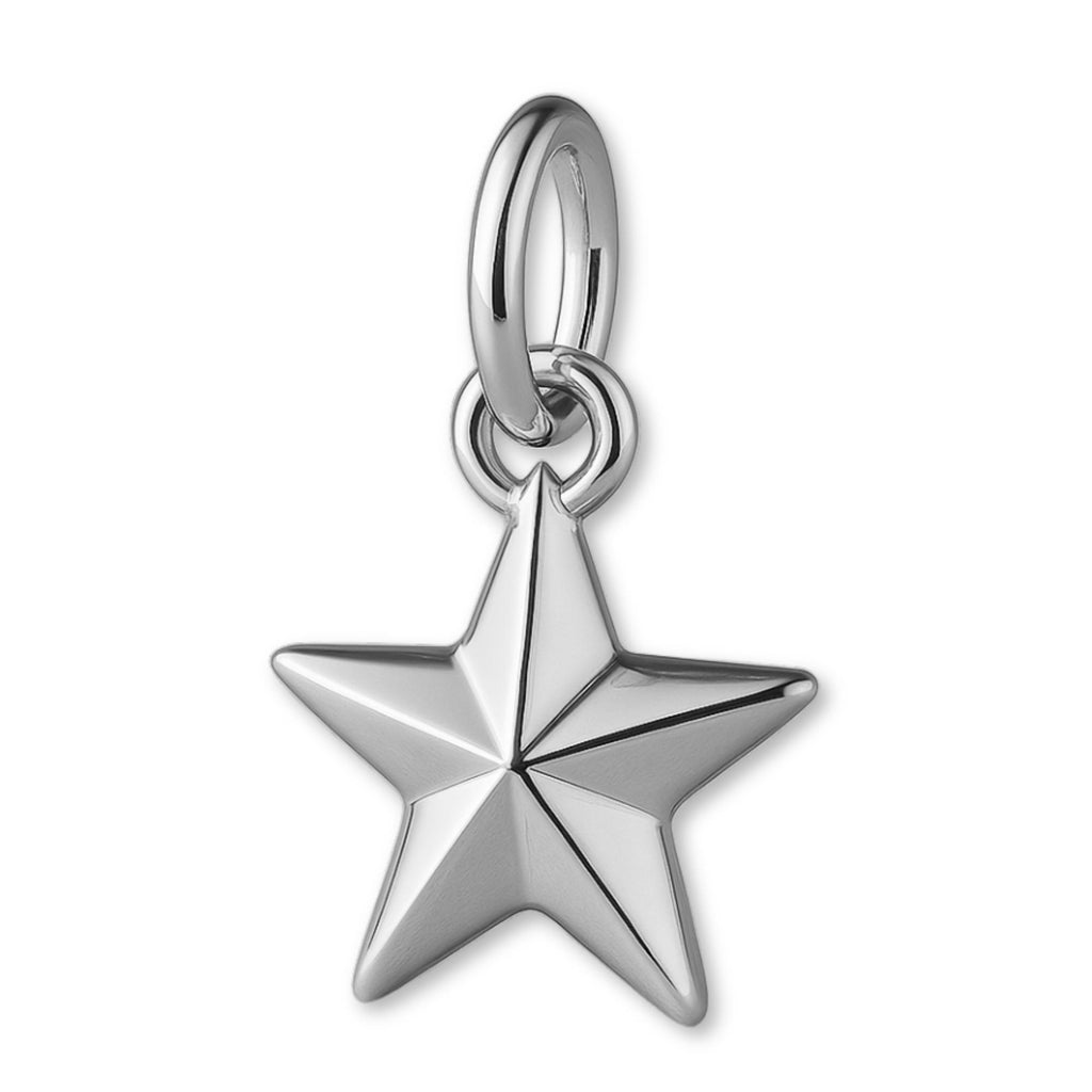 9ct White Gold - North Star Charm