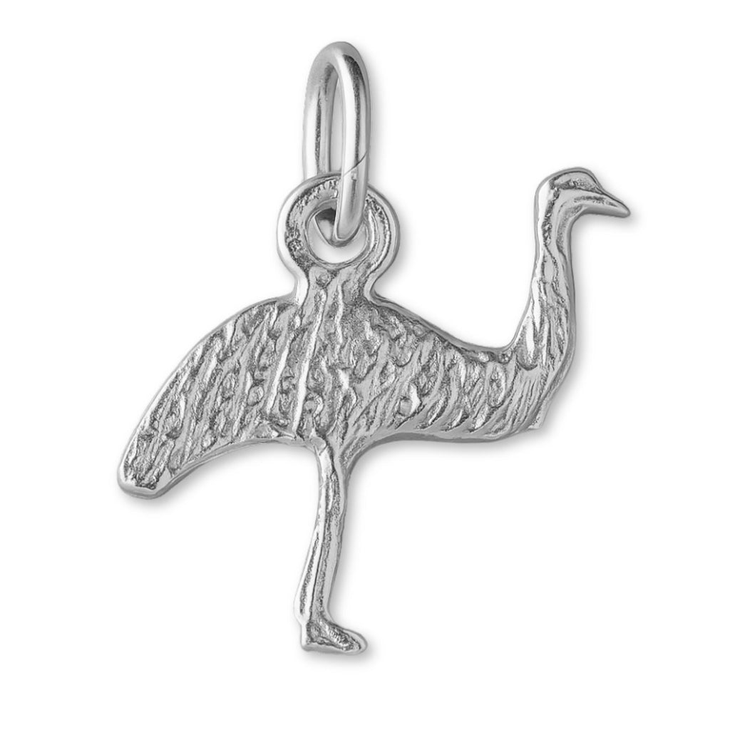 9ct White Gold - Emu Silhouette Charm