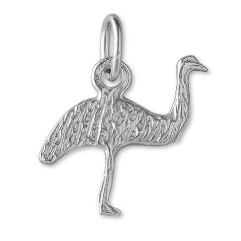 9ct White Gold - Emu Silhouette Charm