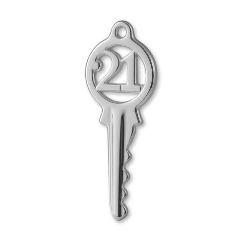 18ct White Gold - Classic 21 House Key Charm
