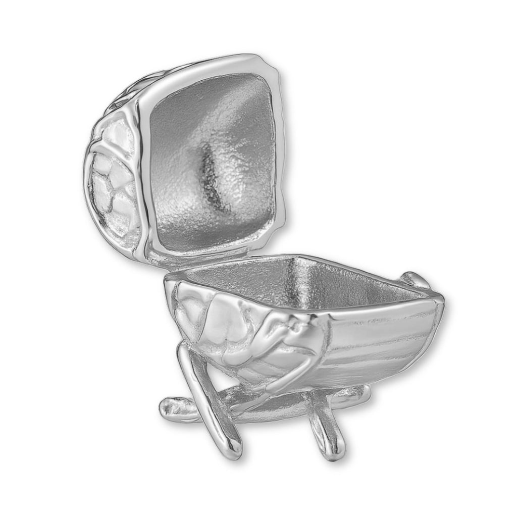 18ct White Gold - Rustic Winery Display Barrel Charm