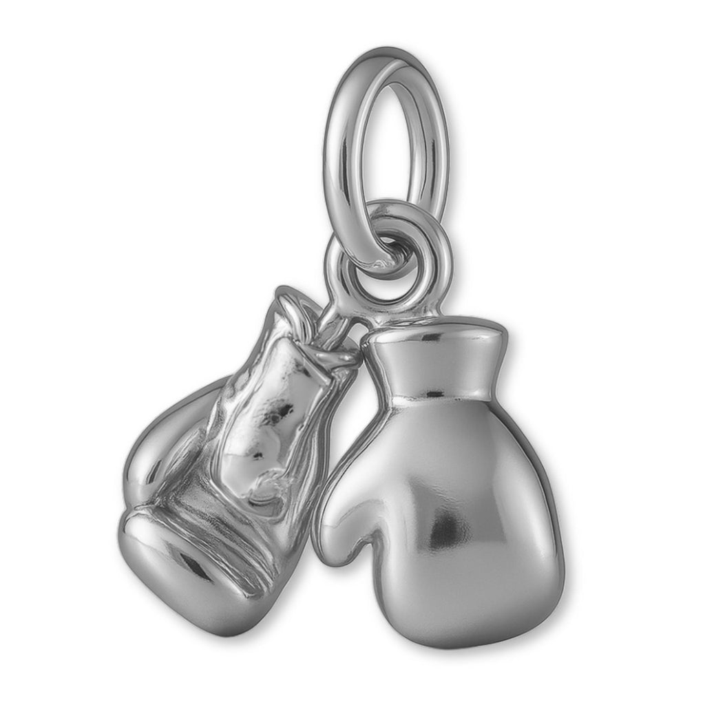 9ct White Gold - Classic Boxing Gloves Charm