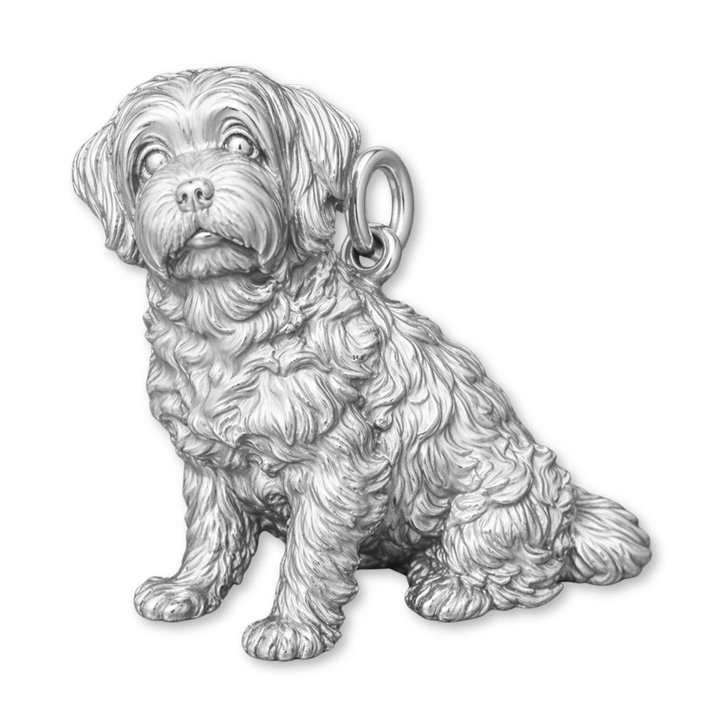 9ct White Gold - Maltese Dog Charm