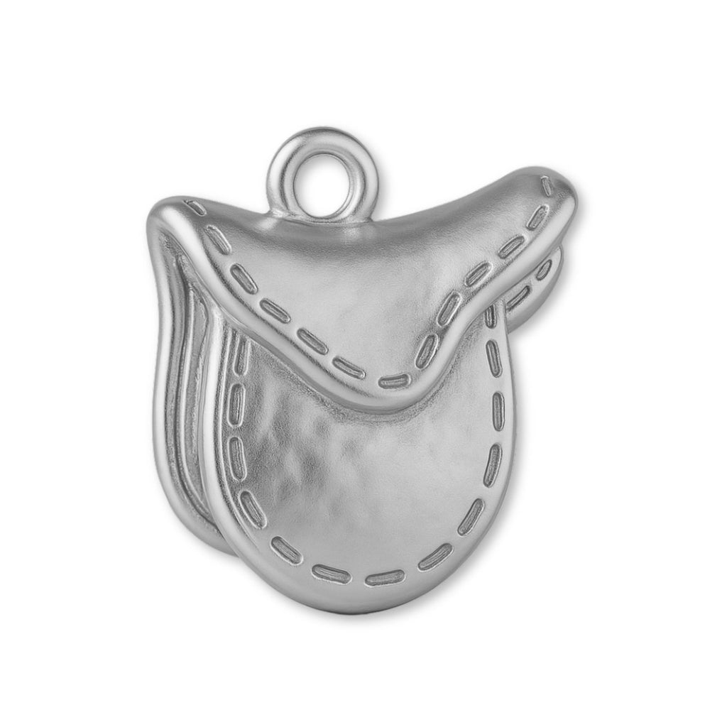 9ct White Gold - Horse Saddle Charm