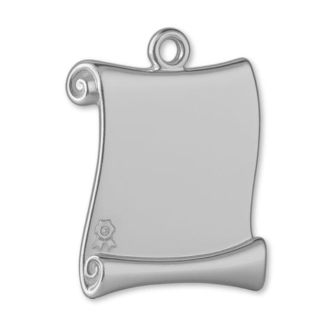 9ct White Gold - Diploma Scroll Charm