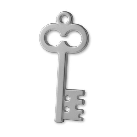18ct White Gold - Castle Tower Key Charm