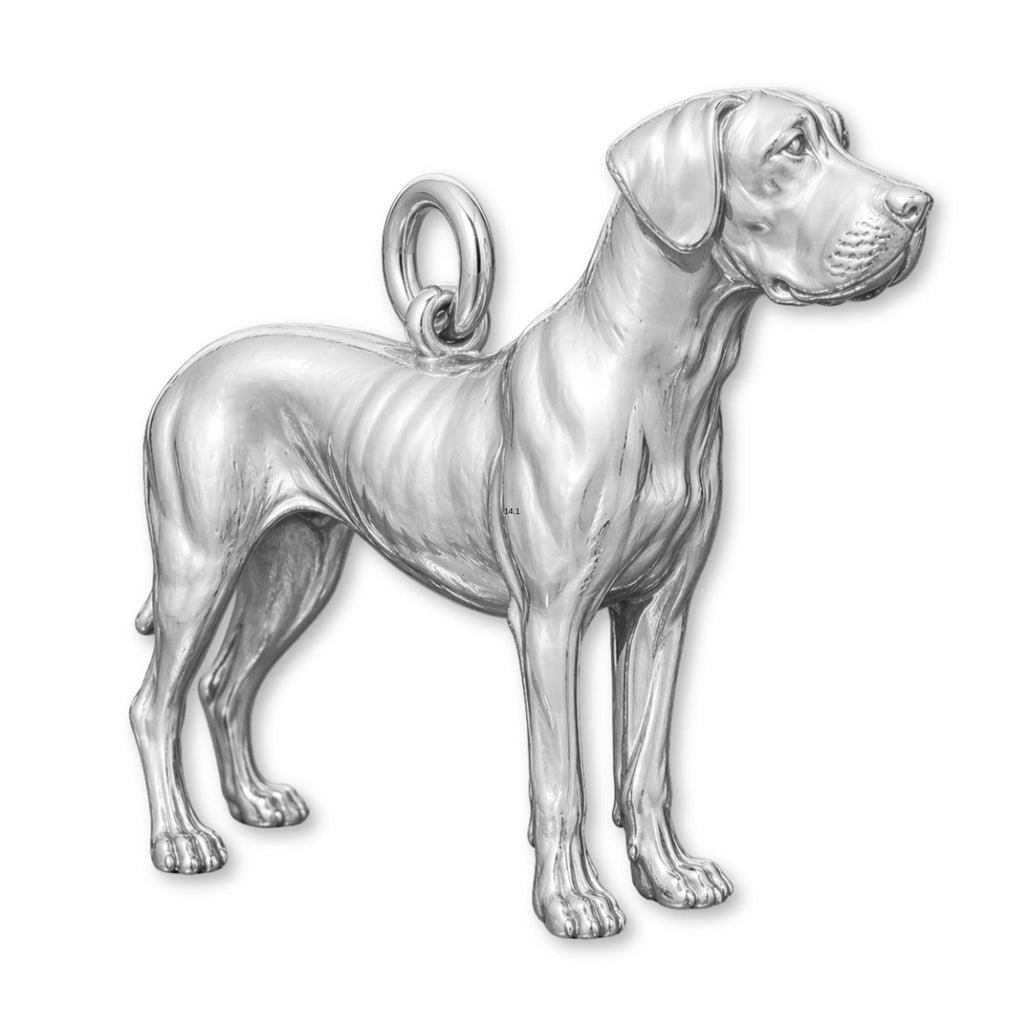 18ct White Gold - Great Dane Dog Charm