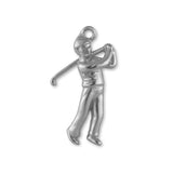 9ct White Gold - Golfer Swing Charm
