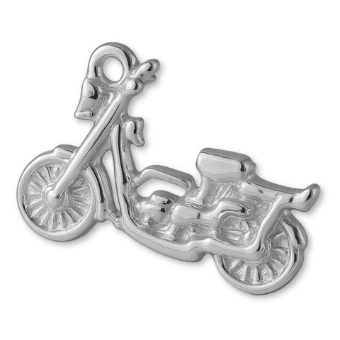 9ct White Gold - Retro Motorbike Charm