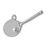 9ct White Gold - Tennis Racket Charm