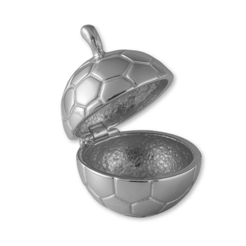 18ct White Gold - Soccer Ball Locket Charm