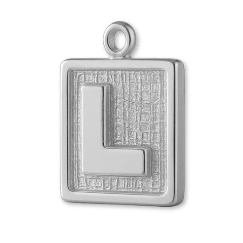 18ct White Gold - L Plate Charm
