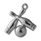 18ct White Gold - Bowling Ball and Pins Charm