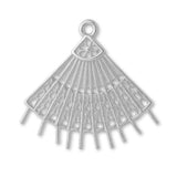 18ct White Gold - Handheld Lace Fan Charm