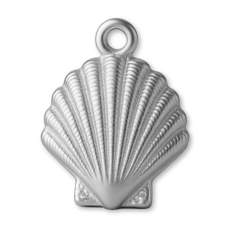 18ct White Gold - Scallop Beach Shell Charm