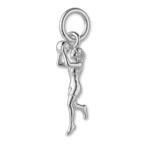 18ct White Gold - Netball Girl Charm