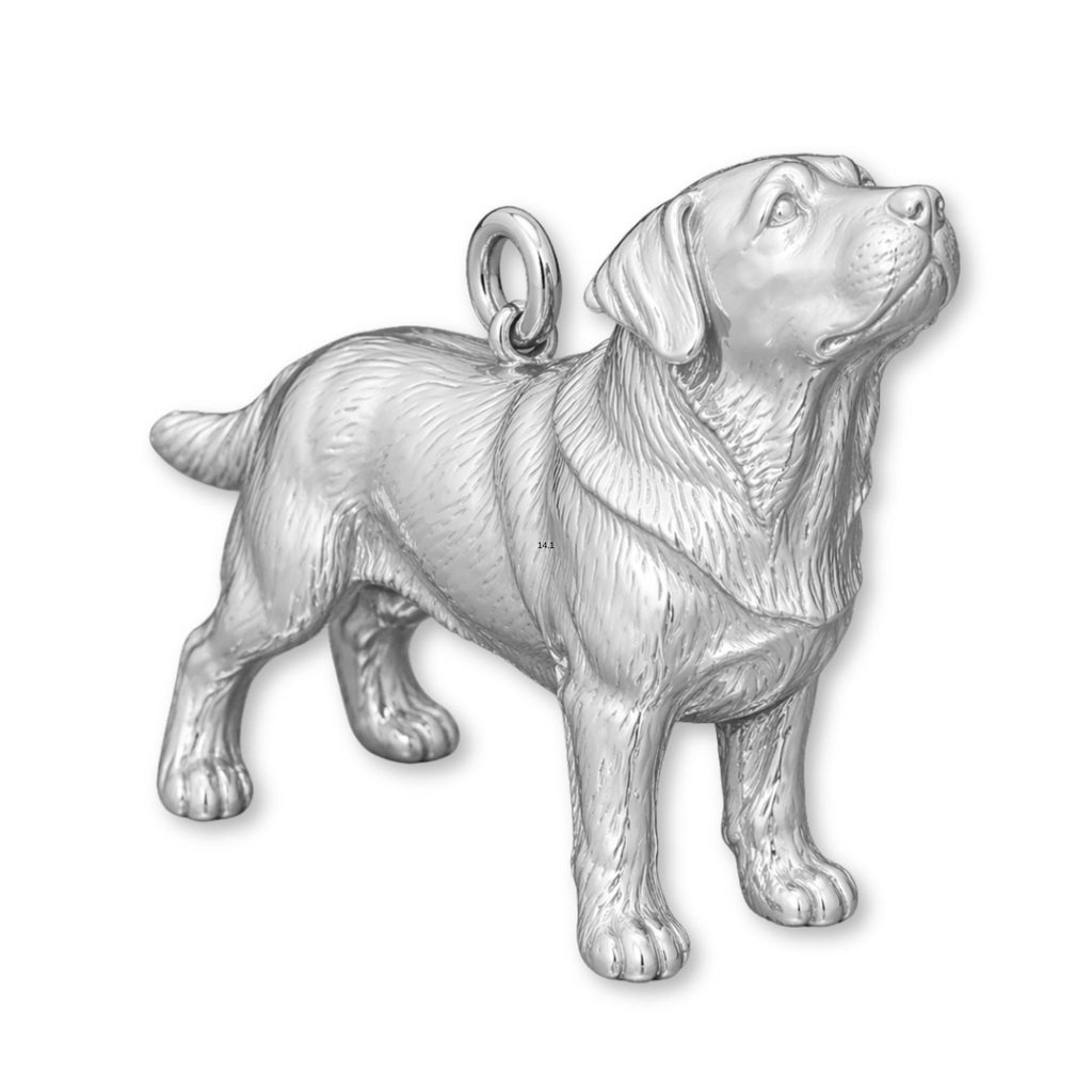 9ct White Gold - Labrador Retriever Dog Charm