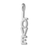 9ct White Gold - Vertical Love Charm