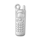 9ct White Gold - Retro Brick Phone Charm