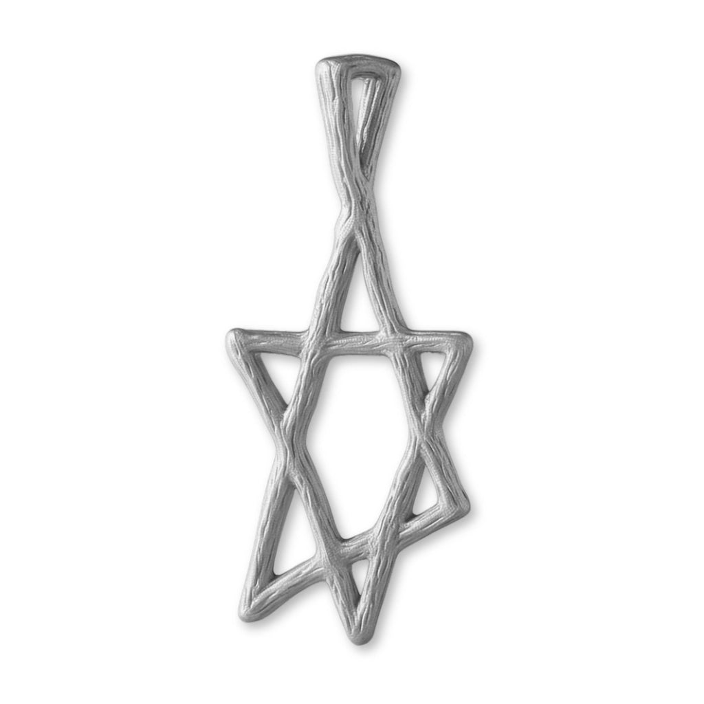 9ct White Gold - Raw Star of David Charm