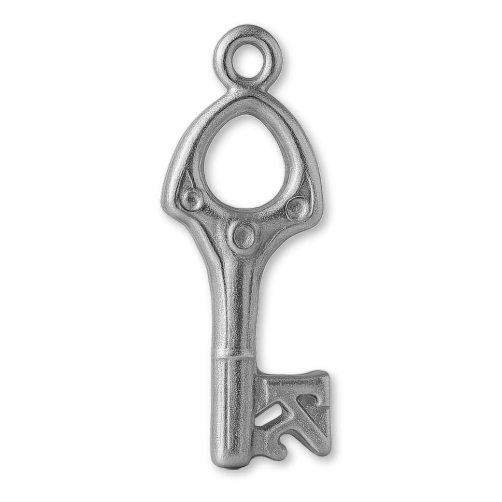 18ct White Gold - Openwork 21 House Key Charm