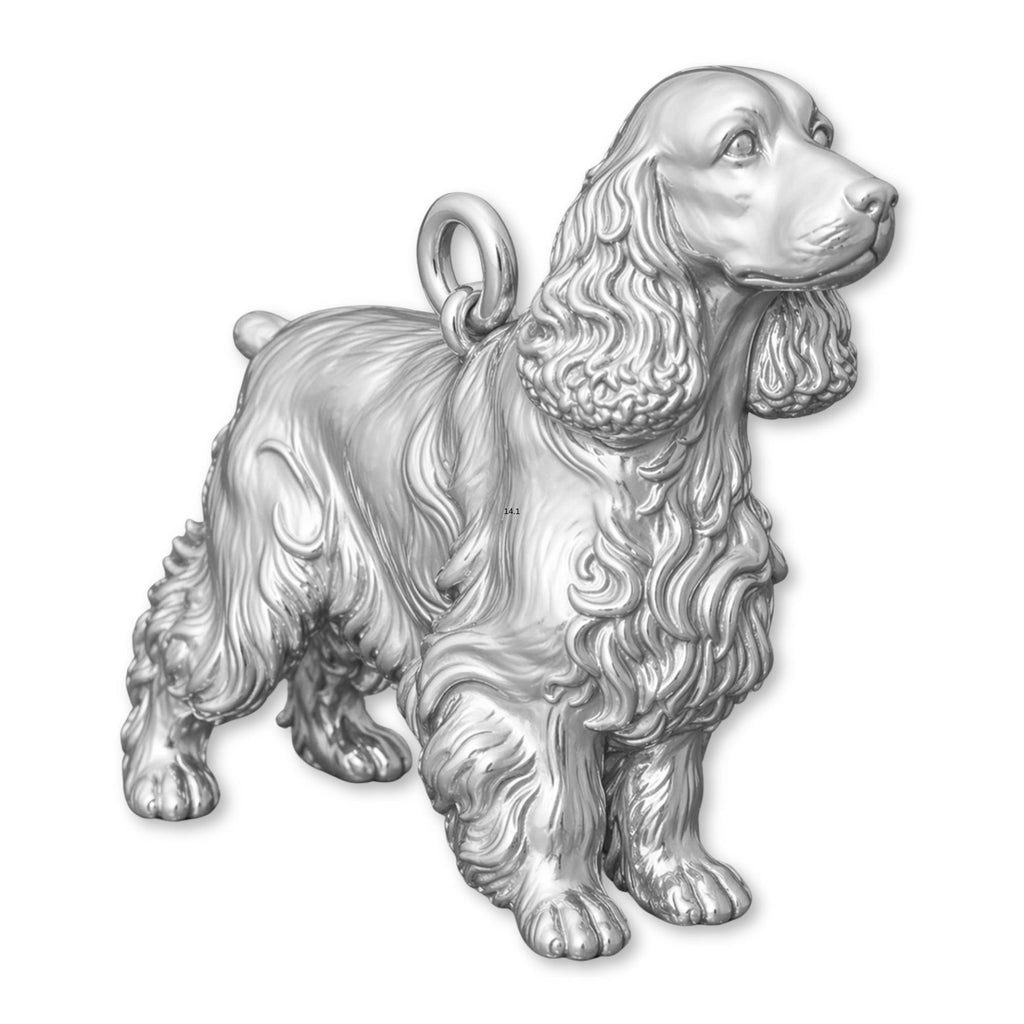 18ct White Gold - Cocker Spaniel Dog Charm
