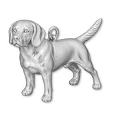 9ct White Gold - Beagle Dog Charm