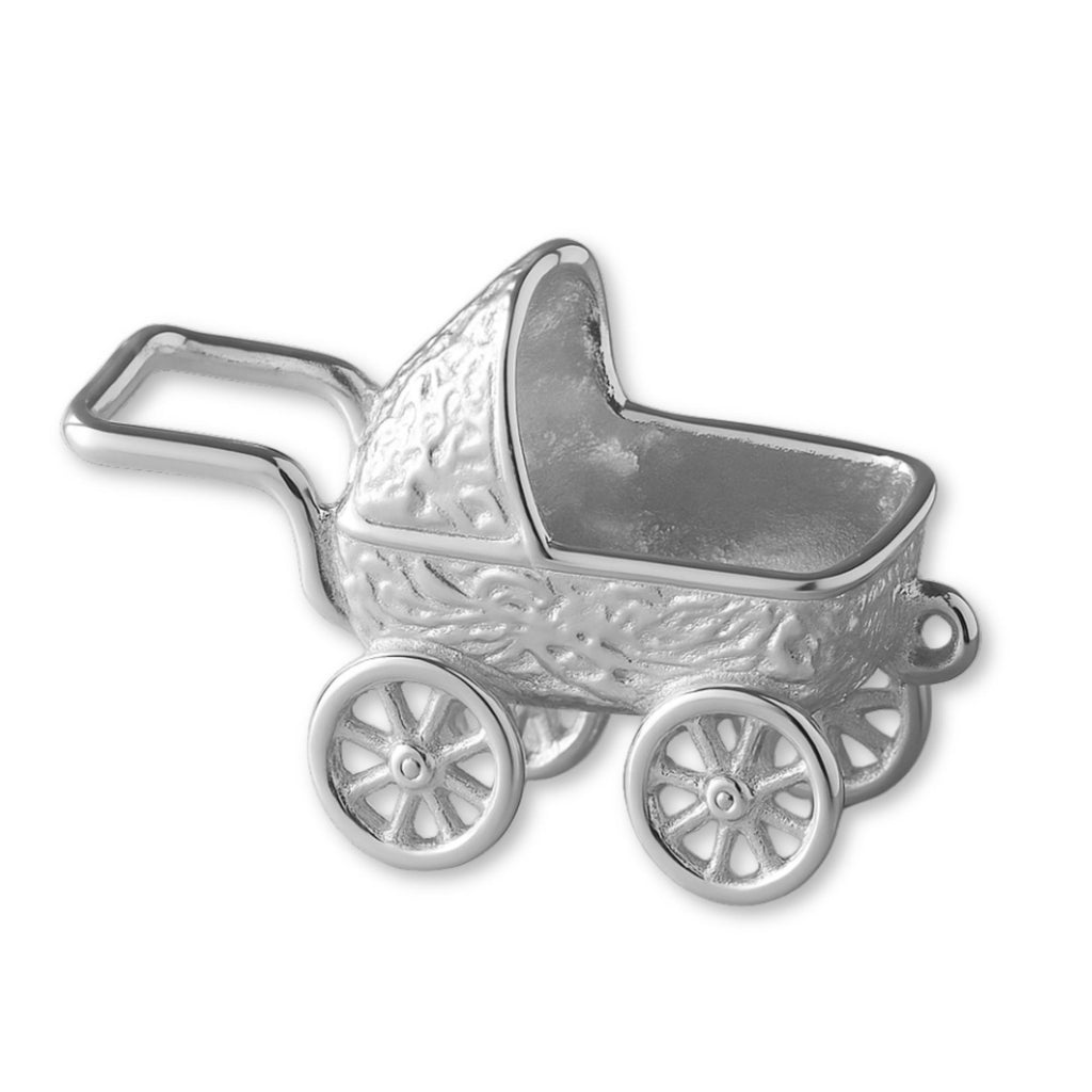 9ct White Gold - Victorian Pram Charm