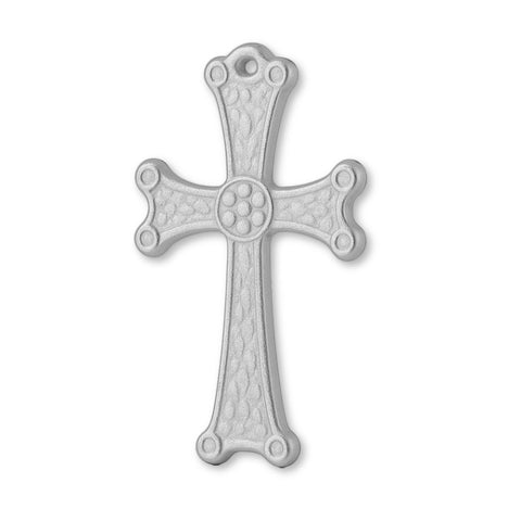 9ct White Gold - Medieval Crucifix Charm