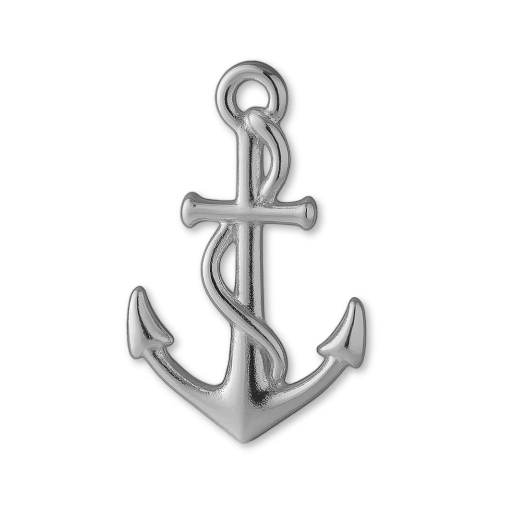 9ct White Gold - Sea Anchor Charm
