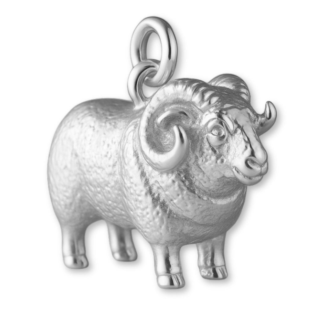 18ct White Gold - Boreray Ram Charm