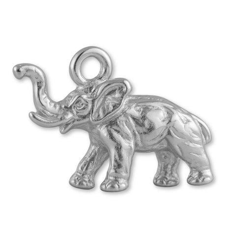 18ct White Gold - African Forest Elephant Charm