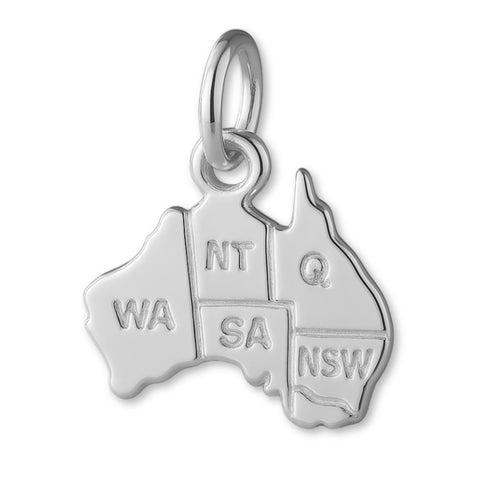 18ct White Gold - Australia States Charm