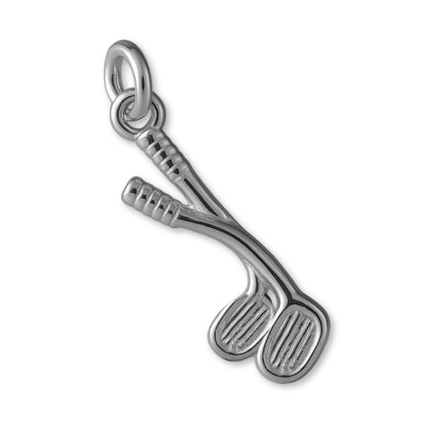 9ct White Gold - Classic Golf Clubs Charm