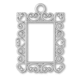 9ct White Gold - Heart Frame Charm