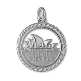 9ct White Gold - Round Sydney Opera House Charm