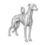 18ct White Gold - Whippet Dog Charm