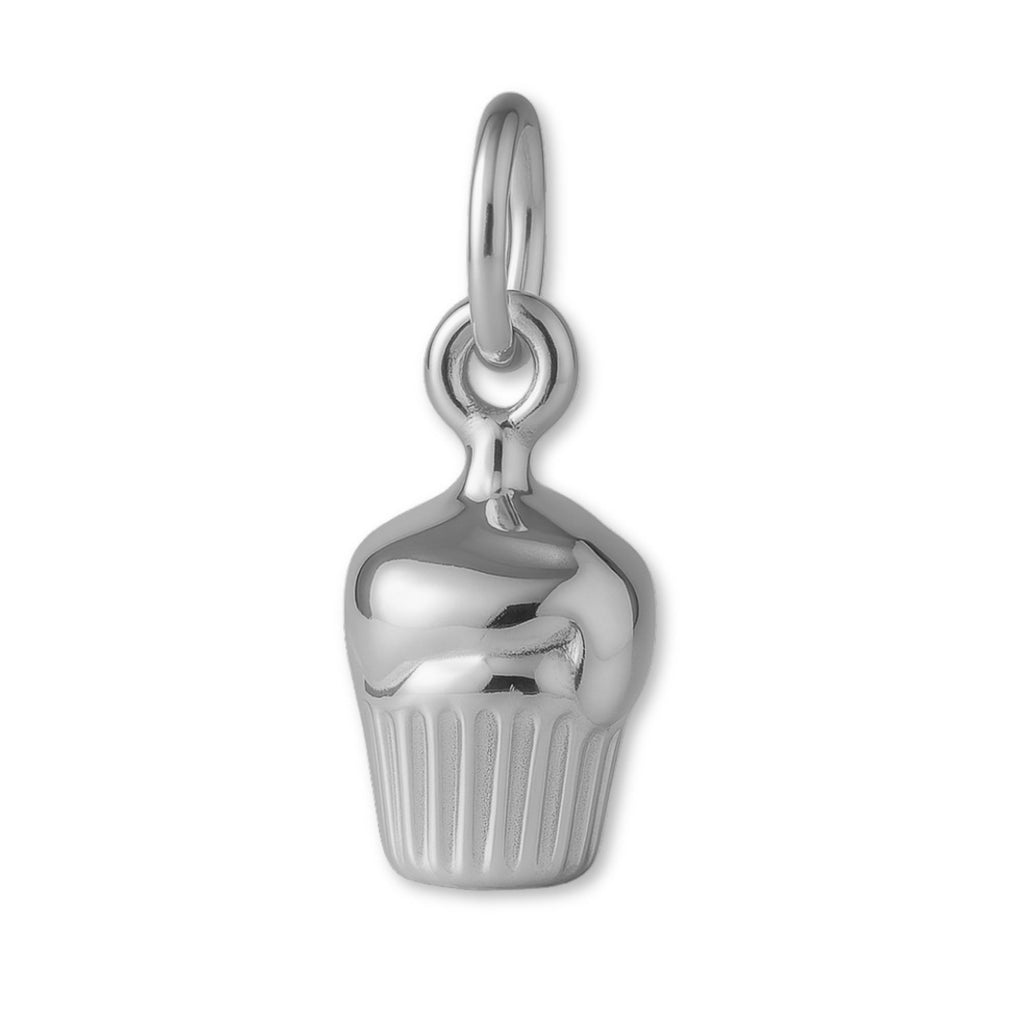 18ct White Gold - Mini Cupcake Charm