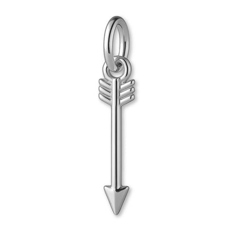 9ct White Gold - Feathered Arrow Charm