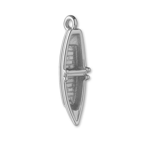 18ct White Gold - River Canoe Charm