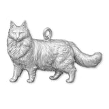 9ct White Gold - Norwegian Forest Cat Charm