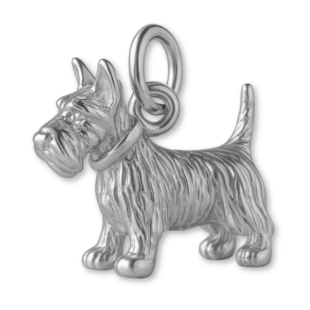 18ct White Gold - Scottish Terrier Dog Charm