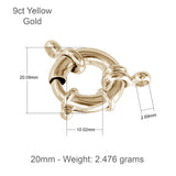 9 karat gult guld - Designer Spring Ring