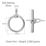 925 Sterling Silver - Runt Toggle Spänne