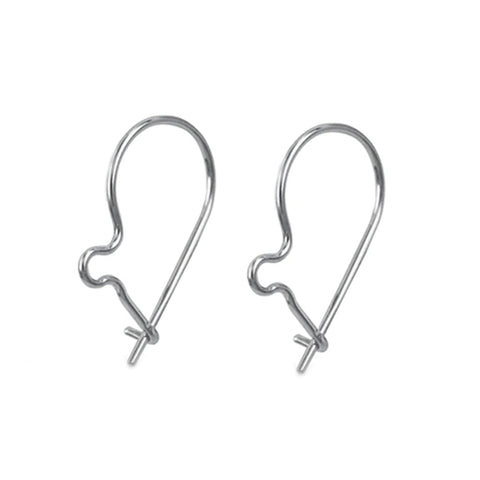 9ct White Gold - Kidney Ear Wires