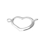 925 Sterling Silver - Heart Connector Charm