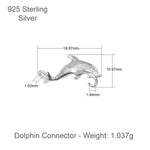 925 Sterling Silver - Dolphin Connector Charm