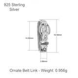 925 Sterling Silver - Belt Connector Charm