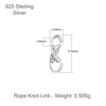 925 Sterling Silver - Rope Connector Charm