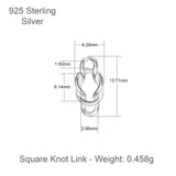 925 Sterling Silber – Riffknoten-Verbindungsanhänger